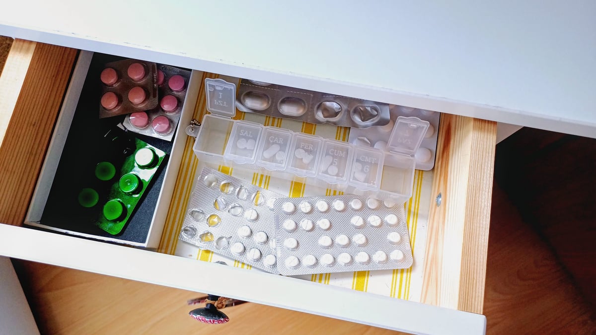 Wooden mini medicine drawer