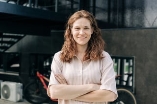 Portrait of a smiling woman customer